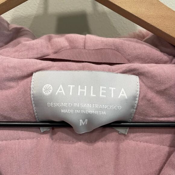 Athleta Ritual Jacket Faux Fur Hoodie Mauve Pink - Size: Medium - Picture 5 of 10